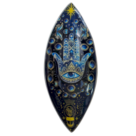 Ciotola per Incenso Smaltata- Alluminio - Blu Hamsa