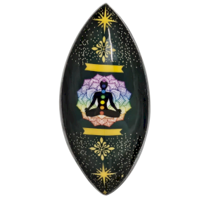 Ciotola per Incenso Smaltata -Alluminio -Buddha con Fiore di Loto e Chakra