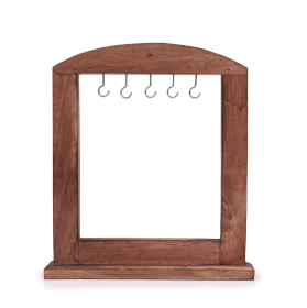 Espositore Piccolo per Appendere Oggetti - Legno Scuro