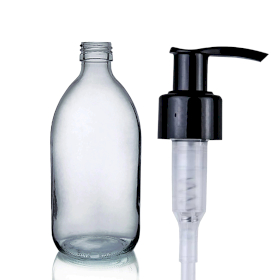 48x Flaconi Medicinali in Vetro Grigio Fumè 250 ml con Tappi Erogatori Neri
