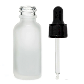 168x Bottiglie in Vetro Bianco Satinato da 100ml con Pipette Nere
