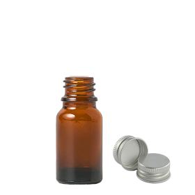 192x Bottiglie Ambra 10ml con Tappi Alluminio