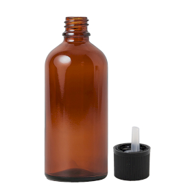 70x Bottiglie Ambra 100ml con Tappi Sicurezza Bambini