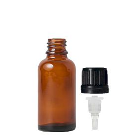 110x Bottiglie Ambra 30ml con Tappo Contagocce TE
