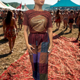 T-shirt M Stonewashed Mandala – Bordeaux