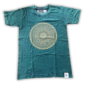T-shirt S Stonewashed Mandala – Verde