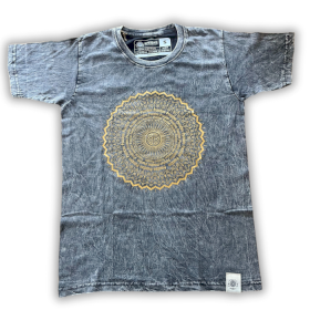 T-shirt S Stonewashed Mandala – Grigio Scuro