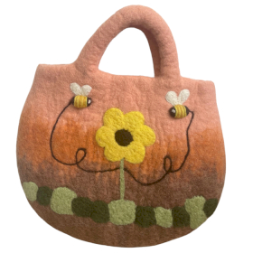 Borsa in Feltro 35x27cm - Girasole e Api