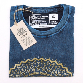 T-shirt S Stonewashed Mandala – Blu