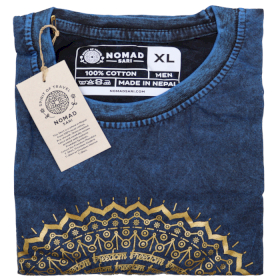 T-shirt XL Stonewashed Mandala – Blu
