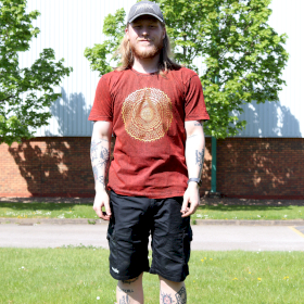 T-shirt XL Stonewashed Mandala – Bordeaux