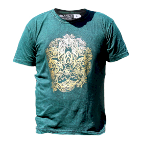 T-shirt L Stonewashed Hamsa – Verde