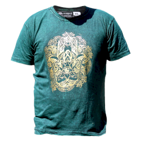 T-shirt XL Stonewashed Hamsa – Verde