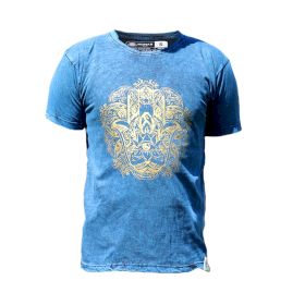 T-shirt S Stonewashed Hamsa – Blu