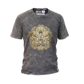 T-shirt S Stonewashed Hamsa – Grigio Scuro