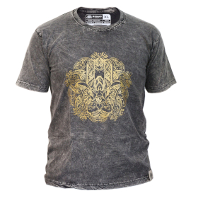 T-shirt XL Stonewashed Hamsa – Grigio Scuro