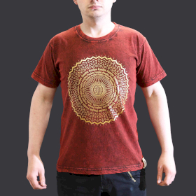T-shirt S Stonewashed Mandala– Bordeaux