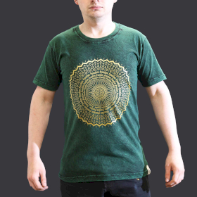 T-shirt S Stonewashed Mandala – Verde