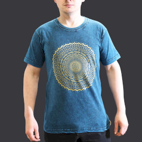 T-shirt S Stonewashed Mandala – Blu