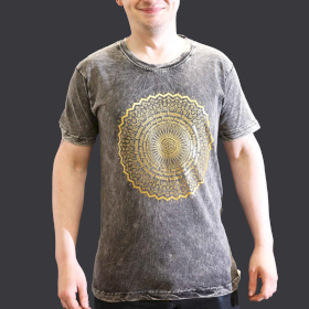 T-shirt S Stonewashed Mandala – Grigio Scuro