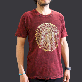 T-shirt M Stonewashed Mandala – Bordeaux