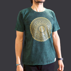 T-shirt M Stonewashed Mandala – Verde