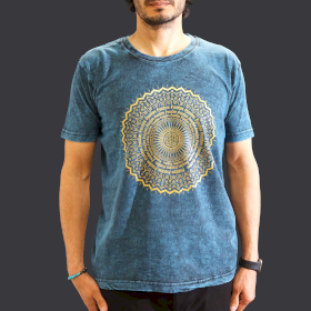 T-shirt M Stonewashed Mandala – Blu
