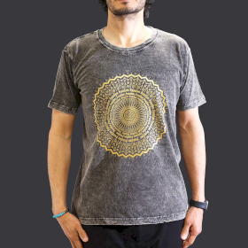 T-shirt M Stonewashed Mandala – Grigio Scuro
