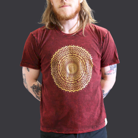 T-shirt L Stonewashed Mandala – Bordeaux