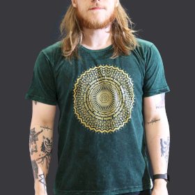 T-shirt L Stonewashed Mandala – Verde