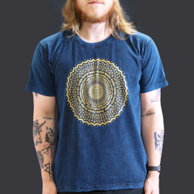 T-shirt L Stonewashed Mandala – Blu