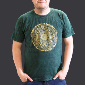 T-shirt XL Stonewashed Mandala – Verde