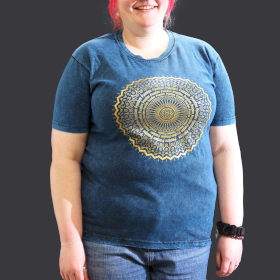 T-shirt XL Stonewashed Mandala – Blu