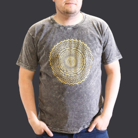 T-shirt XL Stonewashed Mandala – Grigio Scuro