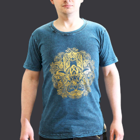 T-shirt S Stonewashed Hamsa – Blu