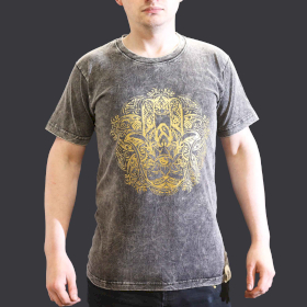 T-shirt S Stonewashed Hamsa – Grigio Scuro