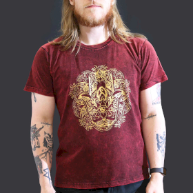 T-shirt L Stonewashed Hamsa – Bordeaux