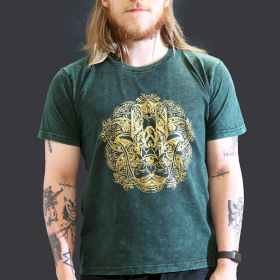 T-shirt L Stonewashed Hamsa – Verde