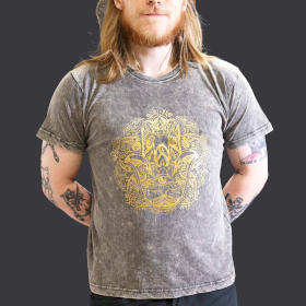 T-shirt L Stonewashed Hamsa – Grigio Scuro