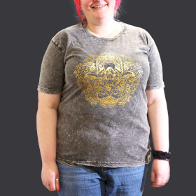 T-shirt XL Stonewashed Hamsa – Grigio Scuro