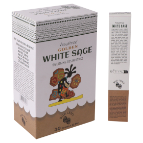 12x Resine su Bastoncino per Smudging Golden - Salvia Bianca 30g