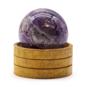 Sfera di Cristallo di Pietra  50mm - Ametista Africana con Supporto
