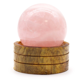 Sfera di Cristallo di Pietra  50mm - Quarzo Rosa con Supporto