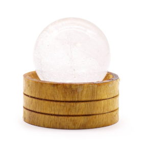 Sfera di Cristallo di Pietra  50mm - Quarzo Trasparente con Supporto