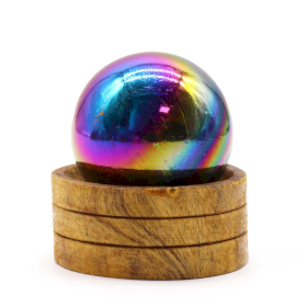 Sfera di Cristallo di Pietra  50mm - Ametista Aura con Supporto