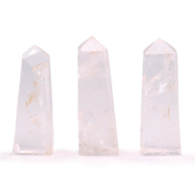 3x Obelisco in Pietra Semipreziosa ca. 5 cm - Quarzo