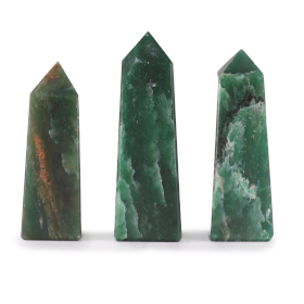 3x Obelisco in Pietra Semipreziosa ca. 5 cm - Giada Indiana