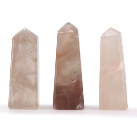 3x Obelisco in Pietra Semipreziosa ca. 5 cm-Quarzo Fumé
