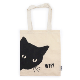 10x Borsa Iconica Basic Tote - Gatto Nero (40x36 cm) - Naturale