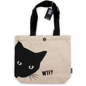 Borsa Iconica Basic Tote- Gatto Nero - Natural 10oz (36x43x10cm)